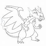Charizard Coloring Pokemon Mega Drawing Pages Easy Library Ex sketch template