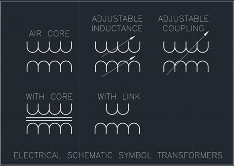 electrical schematic symbol transformers  cad block symbols  cad drawing
