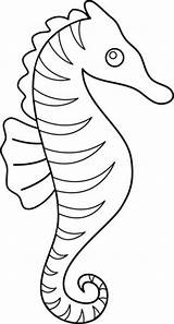 Coloring Seahorse Pages Outline Printable Sea Horse Clip Pattern Clipart Cute Kids Print Drawing Children Cliparts Colouring Ocean Fish Animal sketch template