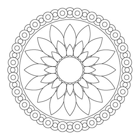 simple lotus mandala  kids  color abstract coloring pages