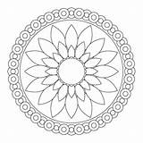 Mandala Coloring Kids Pages Easy Mandalas Color Flower Simple Colouring Lotus Choose Board Adult Geometric sketch template