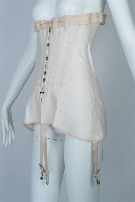 edwardian nuform front opening corset with garter straps 1919 for sale