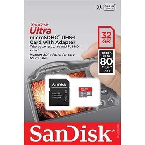 sandisk ultra gb uhs  class  microsdhc memory card   mbs