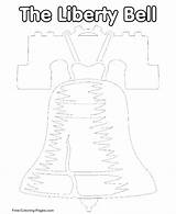Liberty Bell Coloring Printable Pages American Statue Flags 4th July Choose Board Popular sketch template