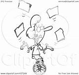  Outline Clipart Folders Businesswoman Juggling Toonaday Royalty Unicycle Illustration Rf Clipground sketch template
