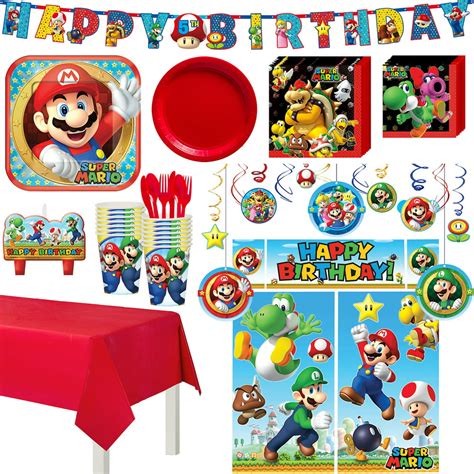 super mario birthday party kit includes happy birthday banner