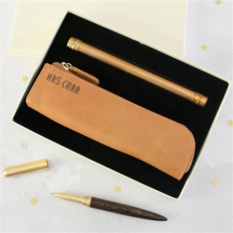 pencil case set  personalised pencil case   leather diary  leather notebook
