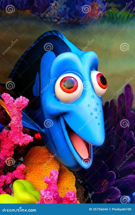 disney pixar finding nemo dory  blue fish editorial stock image
