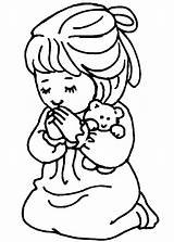 Coloring Praying Kids Prayer Child Clipart Library Children sketch template
