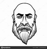 Beard Bald Man Drawing Vector Mustache Severe Getdrawings sketch template