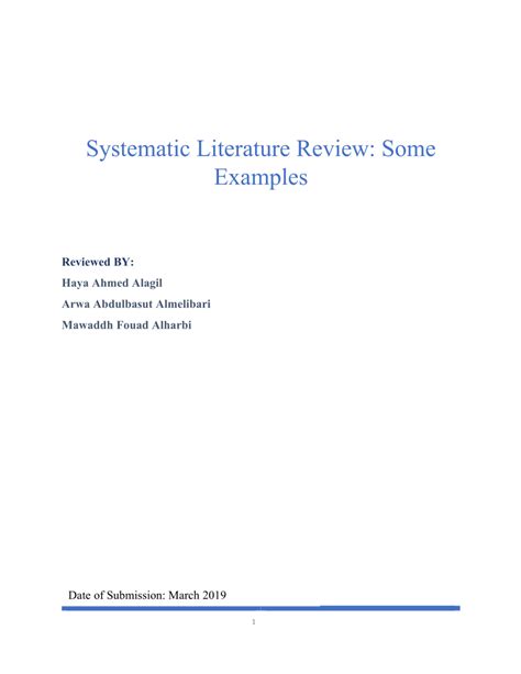 systematic literature review  examples