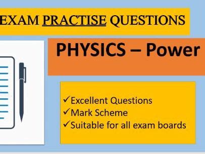 power exam practise questions gcse teaching resources