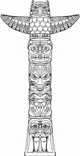 Totem Pole Native Tattoo American Drawing Indian Coloring Poles Behance Totems Pages Tattoos Animal Puzzle Game Printable Symbols Tatuajes Kids sketch template