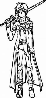 Coloring Kirito Character Wecoloringpage Pages sketch template