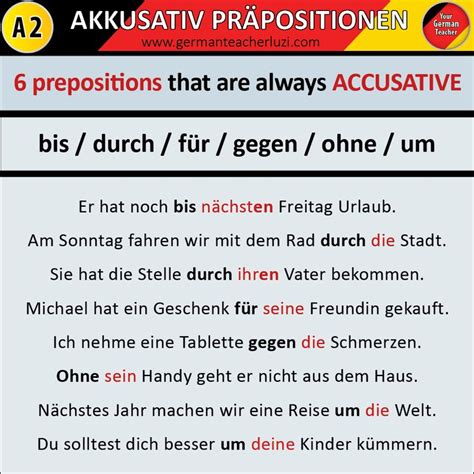 german accusative prepositions german phrases german language
