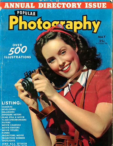 Popular Photography Cover May 1942 A Brunette Holds A