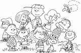 Coloring Peanuts Pages Characters Thanksgiving Peanut Franklin Charlie Brown Line Clipart Template Snoppy Library Comments sketch template