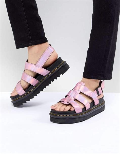 dr martens yelena sandal  pink metallic docmartensoutfits sandals sneaker heels women shoes