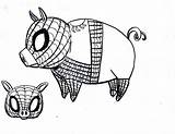 Pig Drawing Spider Line Getdrawings sketch template