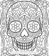 Coloring Pages Printable Adult Skull Sugar Detailed Grown Ups Thaneeya Mcardle Fun Print Sheets Book Colouring Larger Below Version Open sketch template