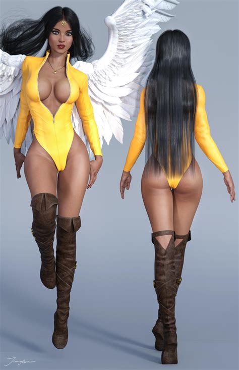 Rule 34 1girls 3d Amulet Angel Angel Wings Ass Back View Big Breasts