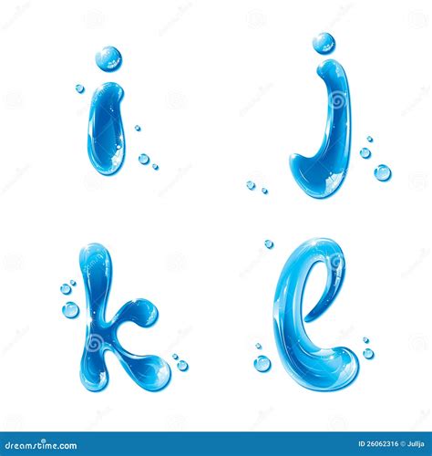 Abc Water Liquid Set Small Letters I J K L Royalty Free Stock Image