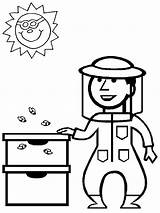 Apicultor Beehive Apicultores Bonhomme Abejas Insetti Epices école Primaire Gamins Panal sketch template