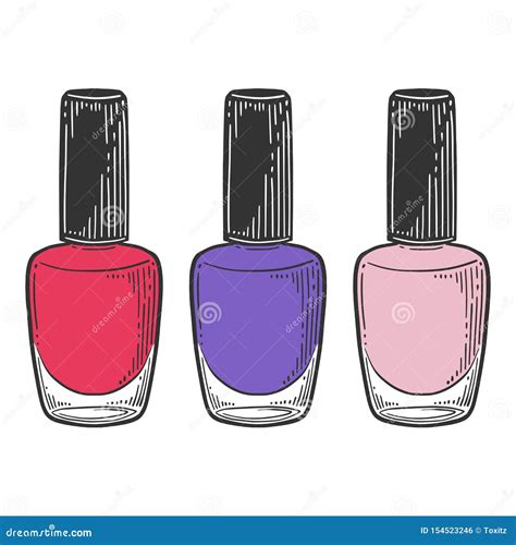 nail polish vector  doodle  sketch style stock illustration