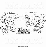 Chess Outlined Toonaday sketch template