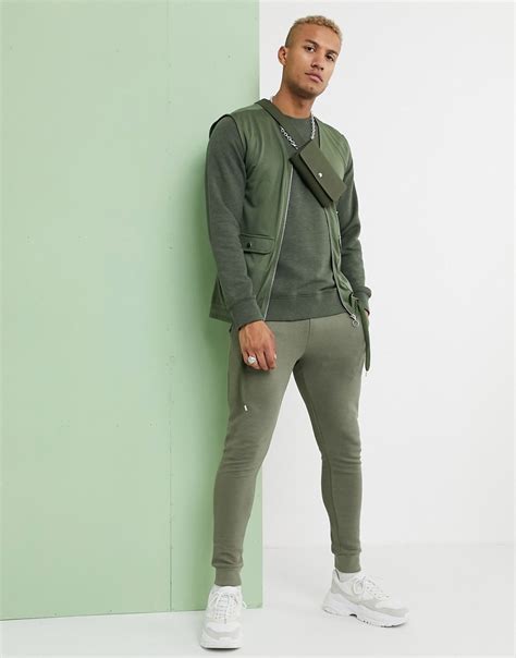 asos design mesh utility vest  khaki green modesens