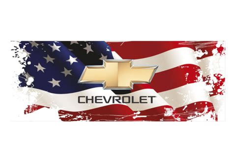 Chevrolet Emblem American Flag Vinyl Banner 13 Oz 18 X 48 Ebay