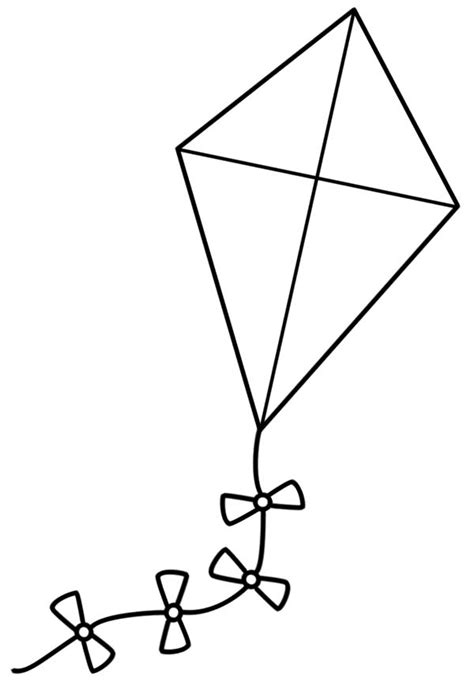 simple kite coloring page clipart panda  clipart images