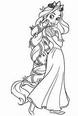 Rapunzel Tangled Body Coloring Drawing Pages Flower Sketch Disney Hair Pencil Kids Princess Google Book Sheets sketch template