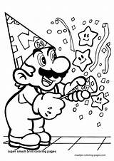 Mario Christmas Coloring Pages Super Printable Getcolorings Color sketch template