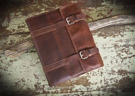 hand crafted custom bison leather book cover  bible cover  ozark