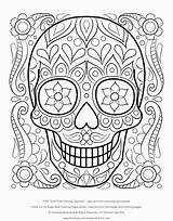 Coloring Pages Skull Sugar Printable Everfreecoloring sketch template