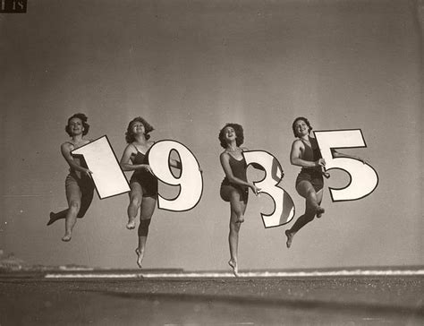 vintage women greeting new year in swimsuits 1930s monovisions