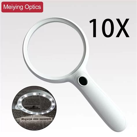 magnifying glass with light 10x handheld large magnifying glass 14 led