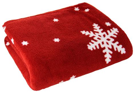 luxury christmas nordic fleece blanket throw reindeer snowflakes red white ebay