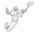 Triton King Skill Coloring Pages sketch template