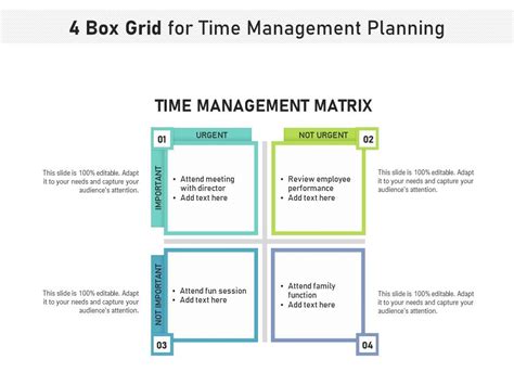 box grid  time management planning  graphics