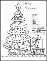 Number Coloring Color Numbers Christmas Printable Pages Tree Merry Games Kids Paint Printables Colour Print Sheets Adults Holiday Pdf Colors sketch template