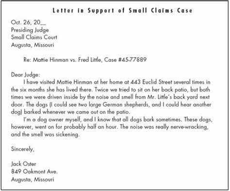 court letter format lovely dog law barking dogs small claims court