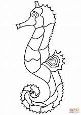 Coloring Seahorse Pages Printable Drawing Crafts sketch template