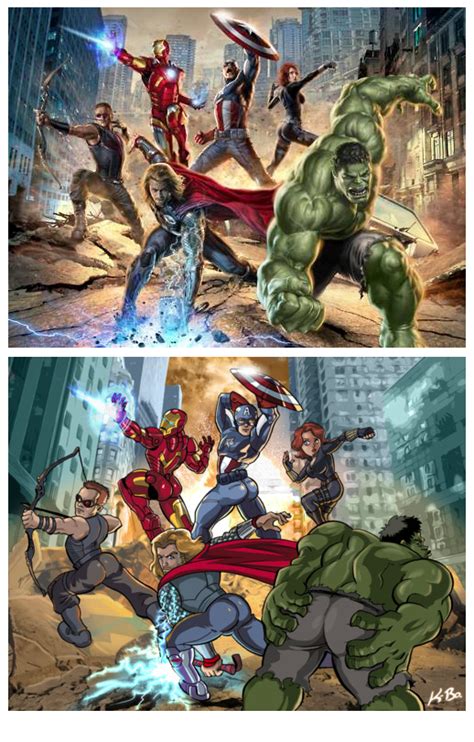 What If Male Avengers Posed Like The Female One Reel Girl