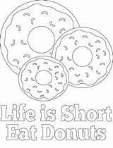 Coloring Pages Donut Donuts Life Cute Kids Party Eat Short Template Printables Sign Popular Templates sketch template