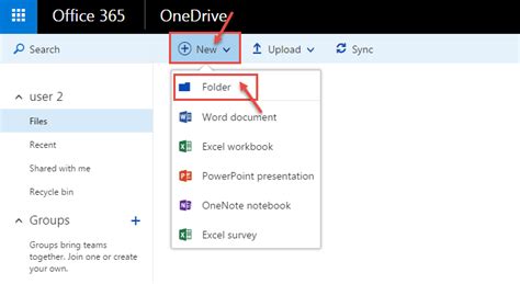 how to create and share folders in office 365 office 365
