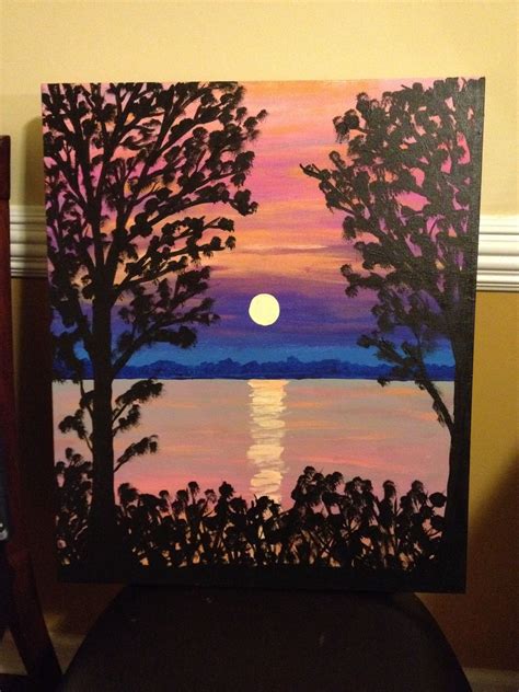 sunset painting ideas  shipping sunset  beach  hand painted