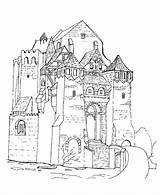 Coloring Castle Medieval Castles Pages Sheets Old Churches Printable Fantasy Knights Moat Princes Dragon Books Choose Board Adults sketch template