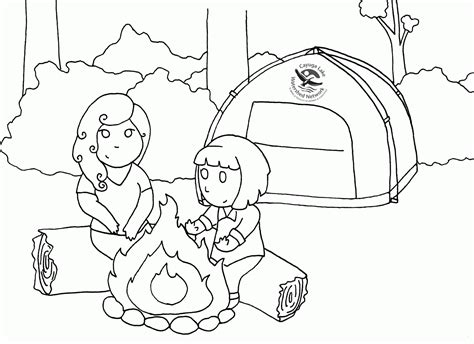 girls camping colouring pages clip art library